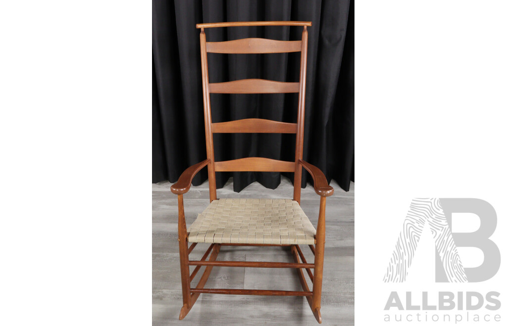 Modern Timber Framed Ladder Back Rocking Chair