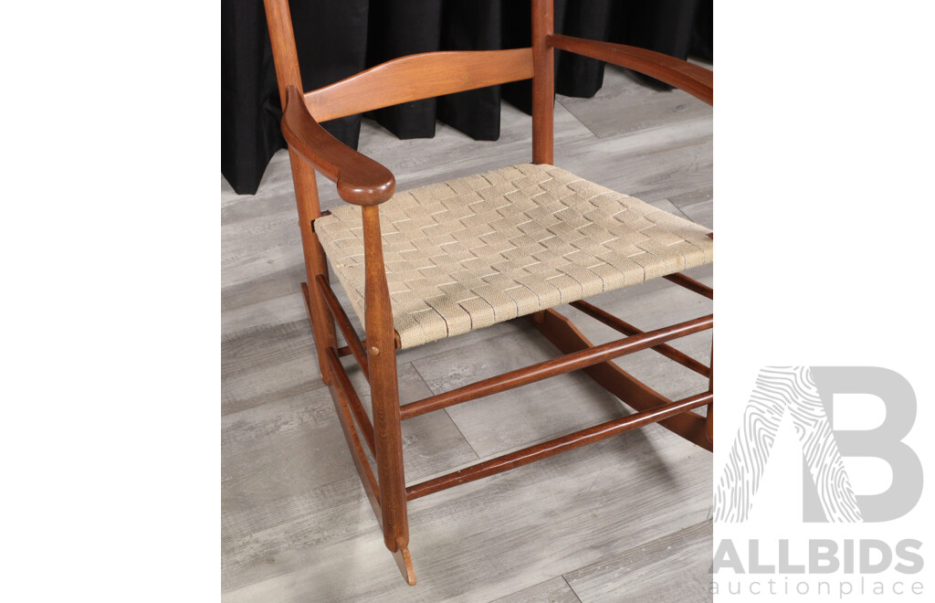 Modern Timber Framed Ladder Back Rocking Chair