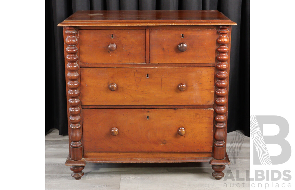 Victorian Mahogany Chest of Four Drawers