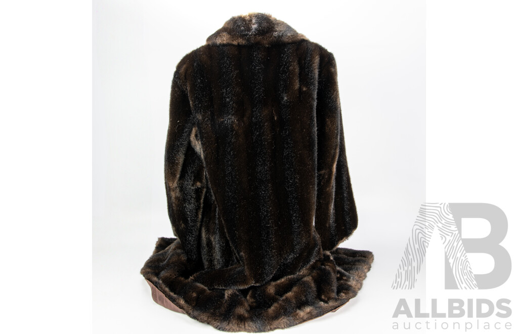 Vintage Imitation Fur Three Quarter Length Fur Coat