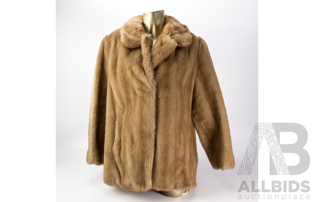 Vintage Imitation White Rabbit Fur Coat by Otar, Melbourne