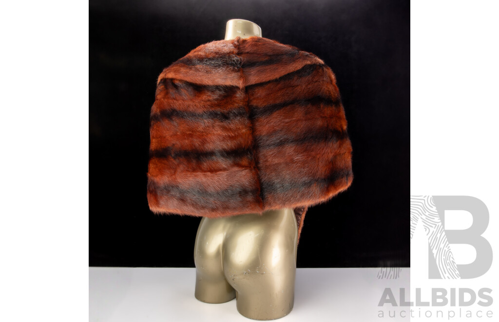 Vintage Imitation White Fur Cashmilon Cape Along with Fur Cape by APLA