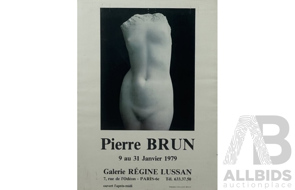 Pierre Brun, (20th Century, French, 1915-2011), Chest, Reproduction Photograph on Poster for Gallerie Regine Lussan, Paris Exhibition of Artist's Works, 1979, 64 x 46 cm (edge to edge)