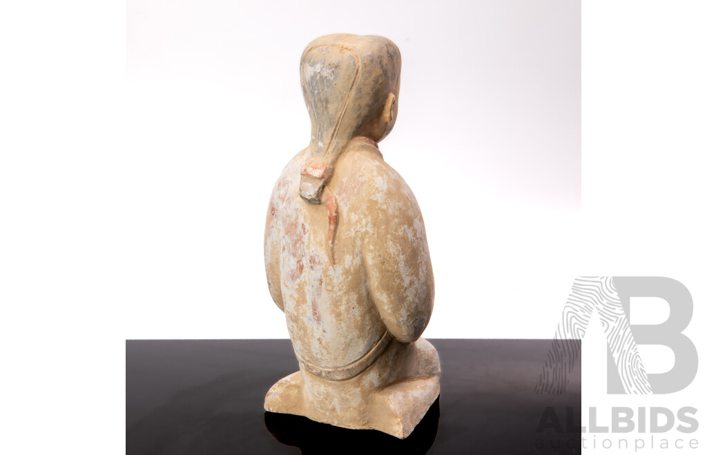 Chinese Tang Style Hand Painted Pottery Tomb Figure