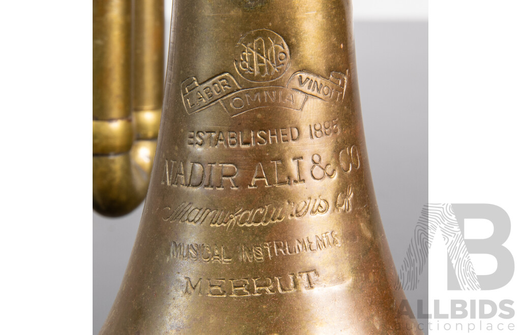 Vintage Brass Trumpet by Nadir Ali & Co