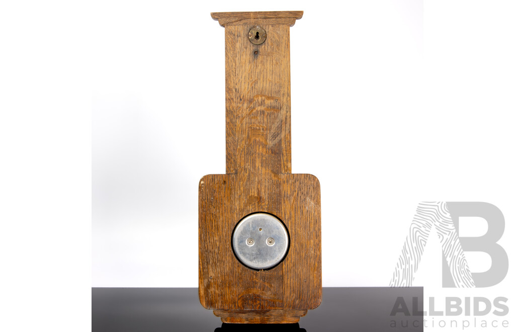Art Deco Oak Cased Barometer by Shortlands Smith