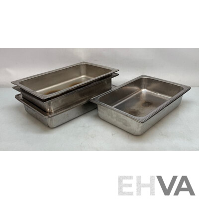Bain Marie Stainless Steel Pans - Lot of 6