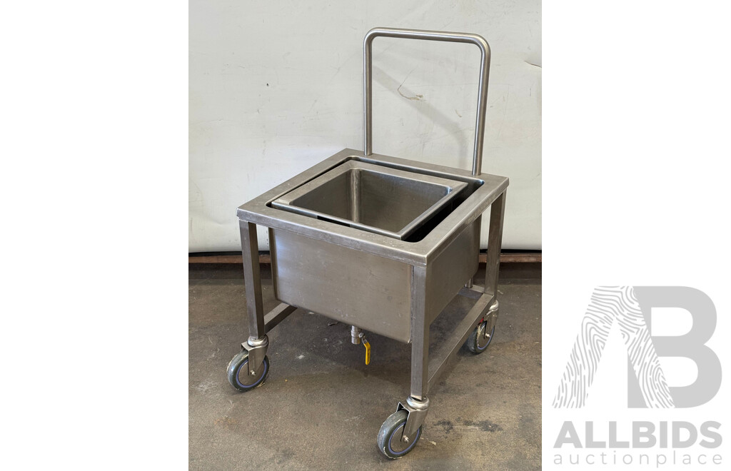 Portable Commercial Stainless Steel Sink with Strainer Rack
