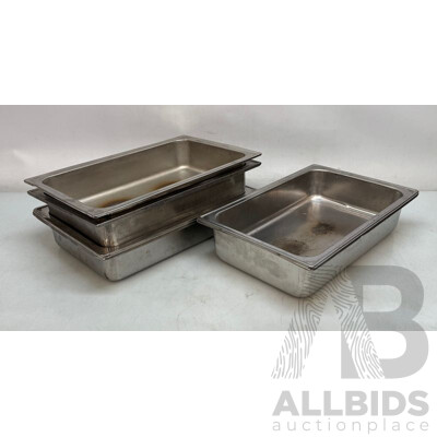 Bain Marie Stainless Steel Pans - Lot of 6