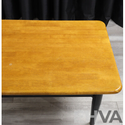 Modern Timber Coffee Table on Metal Base