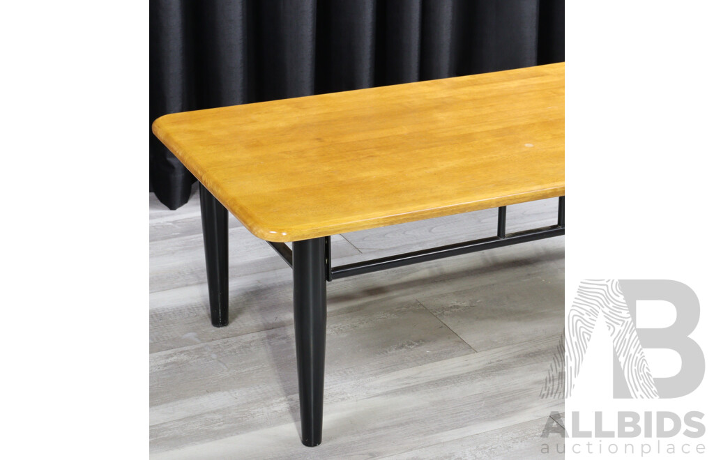Modern Timber Coffee Table on Metal Base