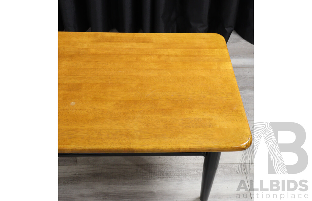 Modern Timber Coffee Table on Metal Base