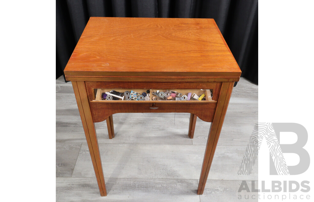 Retro Empisal Sewing Machine in Fold Over Cabinet