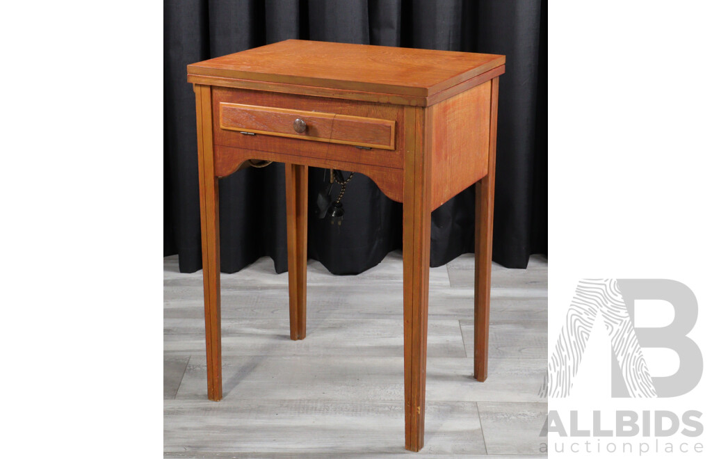 Retro Empisal Sewing Machine in Fold Over Cabinet