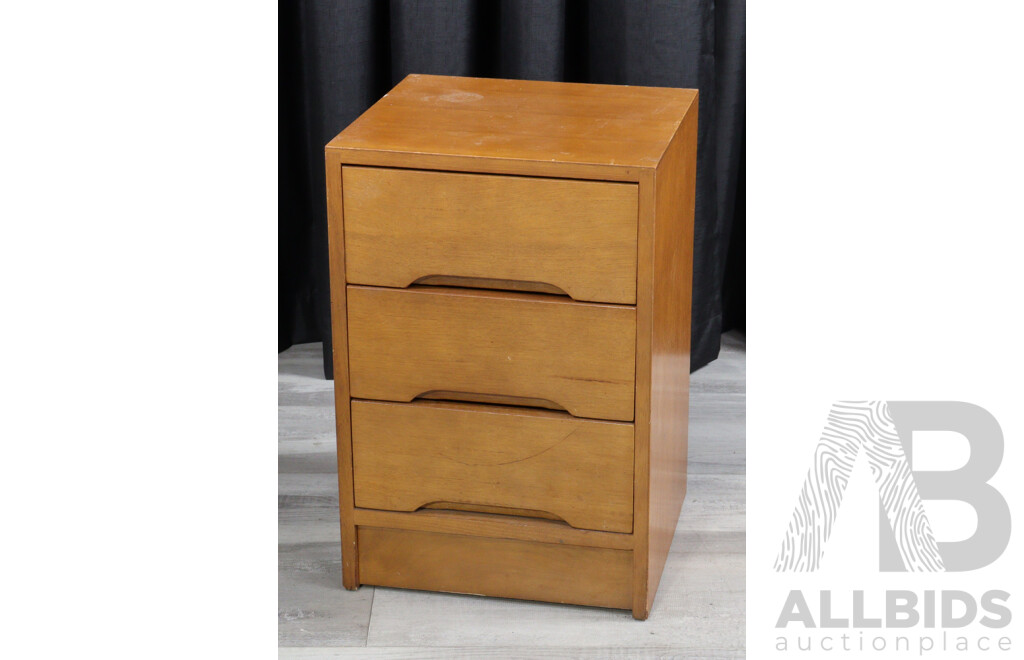 Retro Four Drawer Timber Bedside
