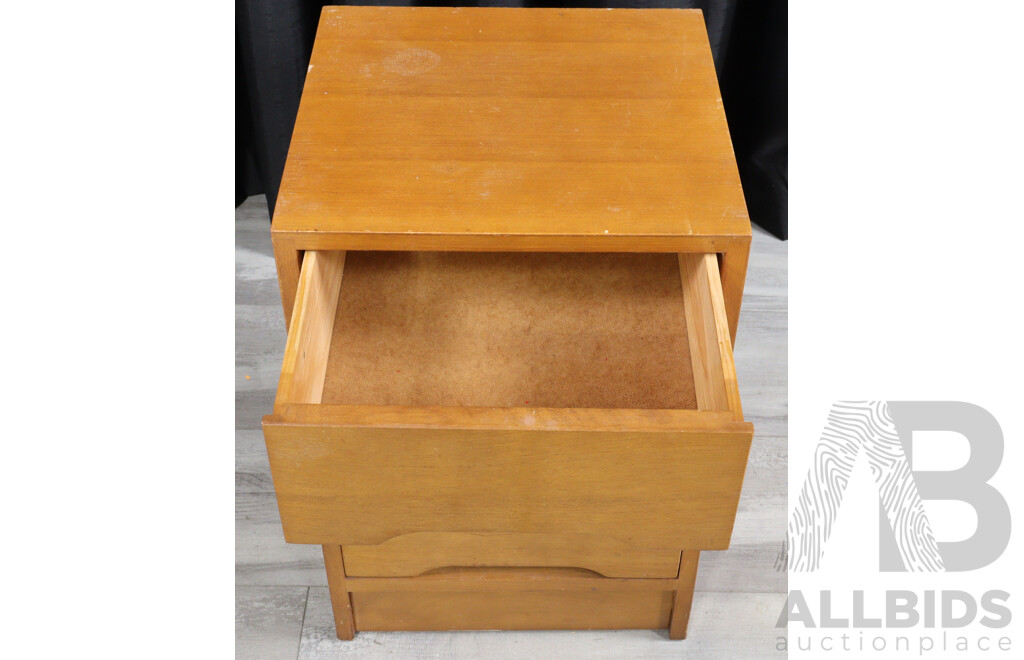 Retro Four Drawer Timber Bedside