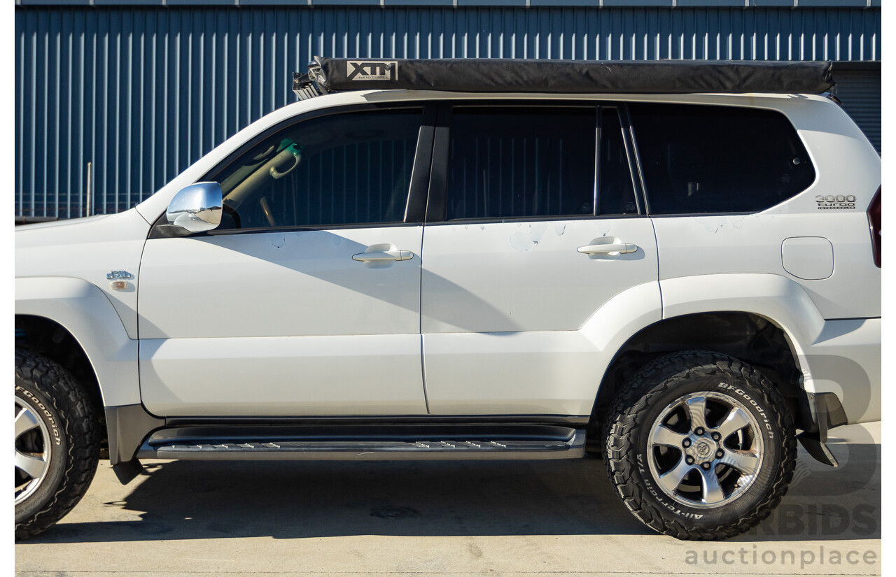 9/2007 Toyota Landcruiser Prado VX (4x4) KDJ120R MY07 4d Wagon White Pearl Turbo Diesel 3.0L - 7 Seats
