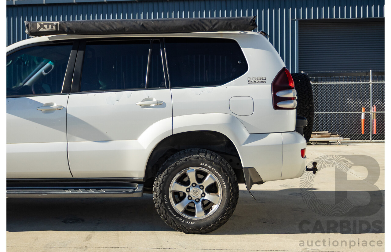 9/2007 Toyota Landcruiser Prado VX (4x4) KDJ120R MY07 4d Wagon White Pearl Turbo Diesel 3.0L - 7 Seats