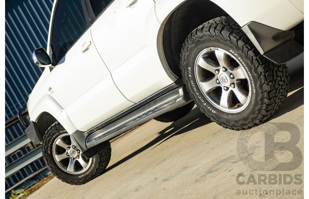 9/2007 Toyota Landcruiser Prado VX (4x4) KDJ120R MY07 4d Wagon White Pearl Turbo Diesel 3.0L - 7 Seats