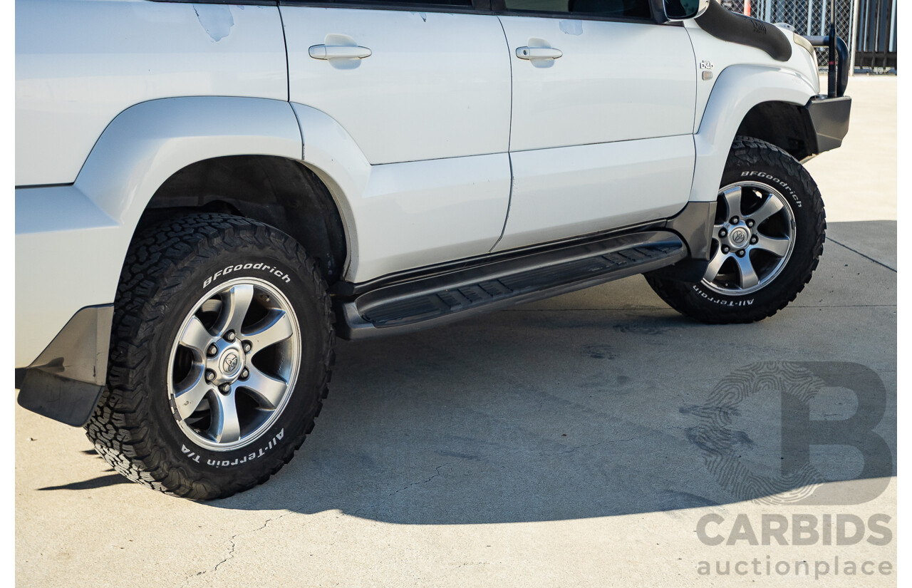 9/2007 Toyota Landcruiser Prado VX (4x4) KDJ120R MY07 4d Wagon White Pearl Turbo Diesel 3.0L - 7 Seats
