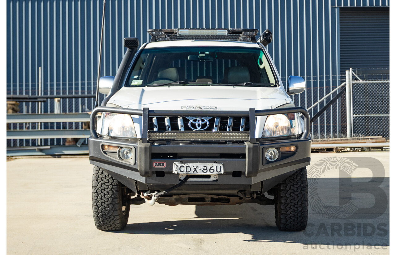 9/2007 Toyota Landcruiser Prado VX (4x4) KDJ120R MY07 4d Wagon White Pearl Turbo Diesel 3.0L - 7 Seats