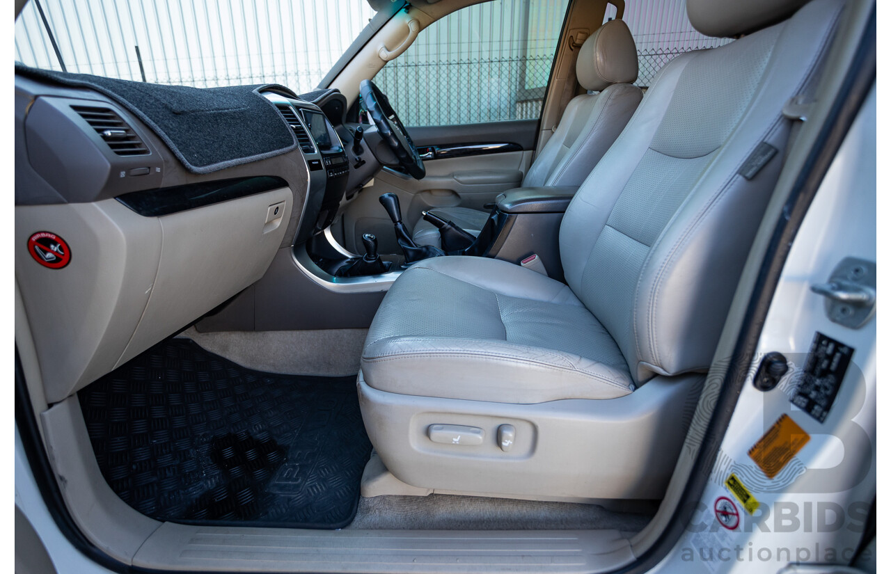 9/2007 Toyota Landcruiser Prado VX (4x4) KDJ120R MY07 4d Wagon White Pearl Turbo Diesel 3.0L - 7 Seats
