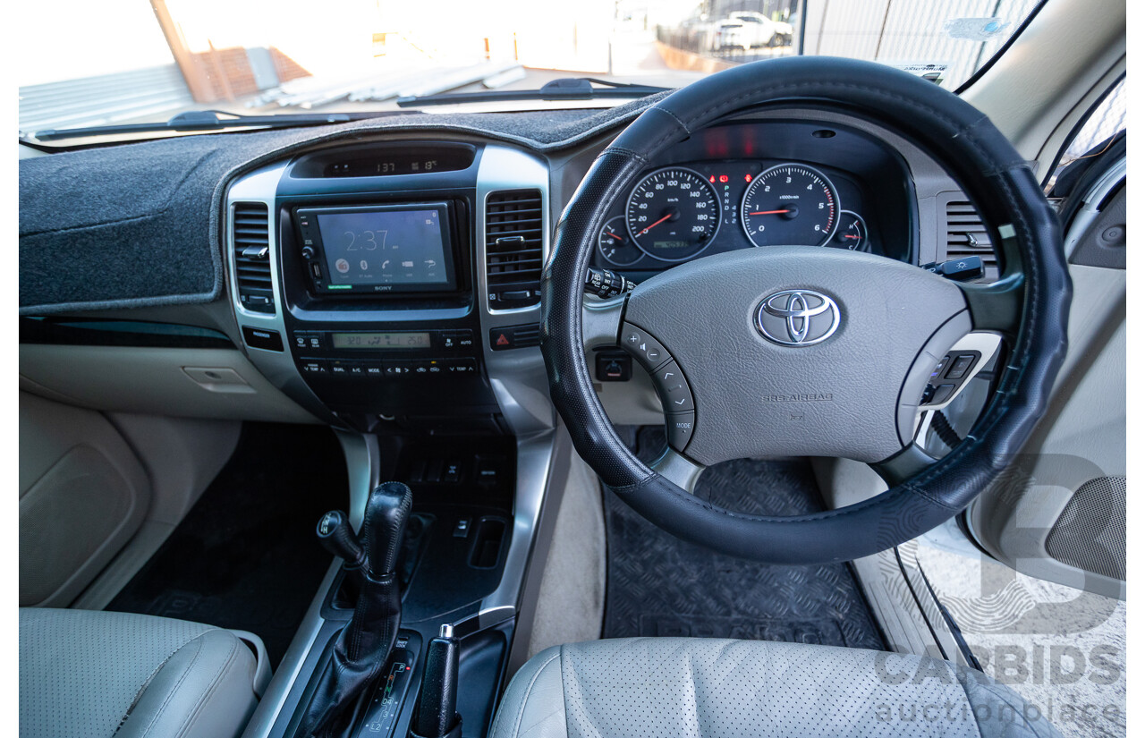 9/2007 Toyota Landcruiser Prado VX (4x4) KDJ120R MY07 4d Wagon White Pearl Turbo Diesel 3.0L - 7 Seats