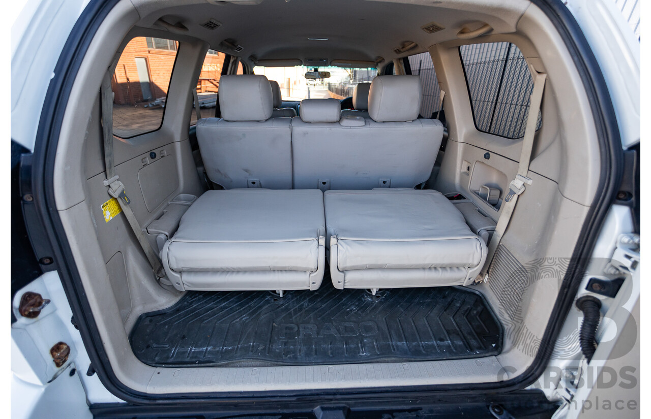 9/2007 Toyota Landcruiser Prado VX (4x4) KDJ120R MY07 4d Wagon White Pearl Turbo Diesel 3.0L - 7 Seats