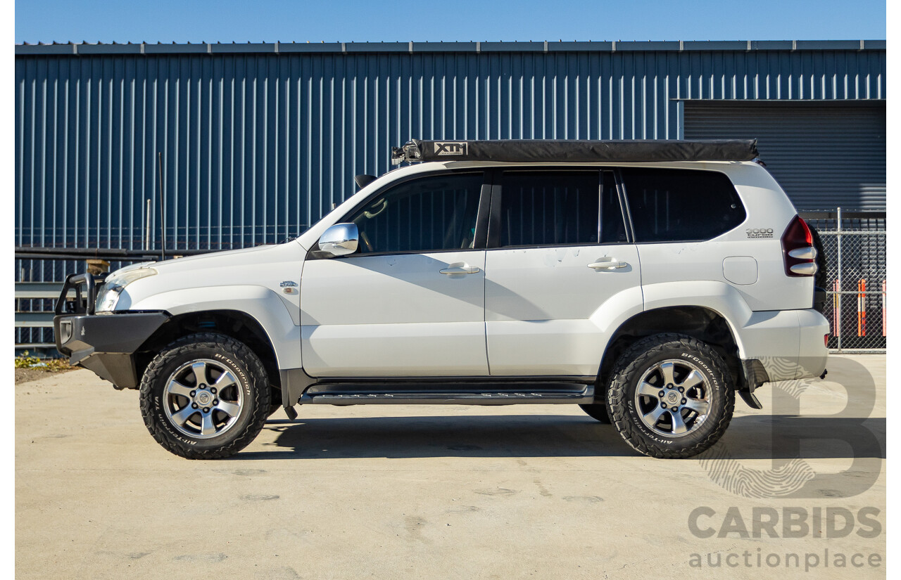 9/2007 Toyota Landcruiser Prado VX (4x4) KDJ120R MY07 4d Wagon White Pearl Turbo Diesel 3.0L - 7 Seats
