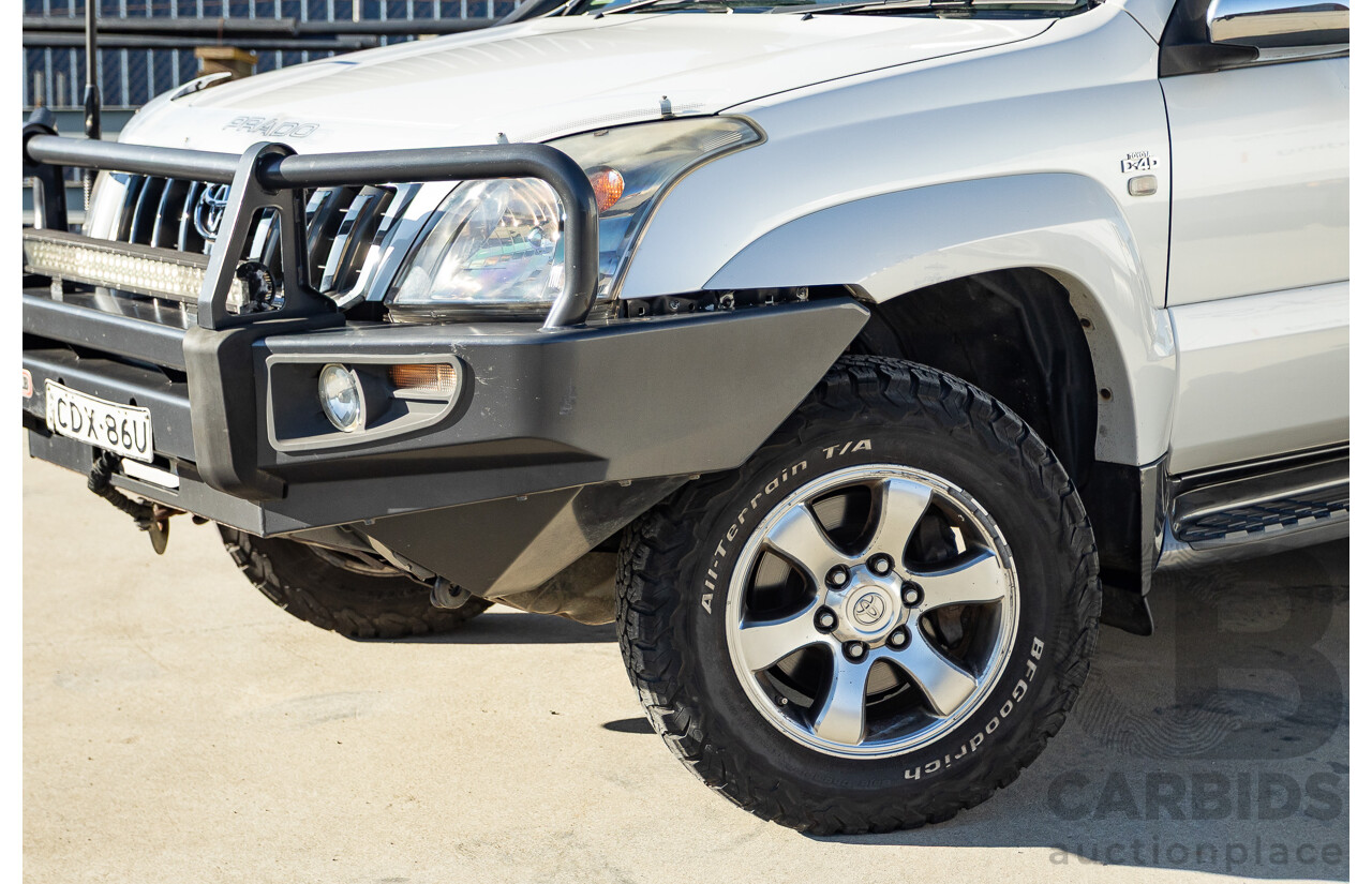 9/2007 Toyota Landcruiser Prado VX (4x4) KDJ120R MY07 4d Wagon White Pearl Turbo Diesel 3.0L - 7 Seats