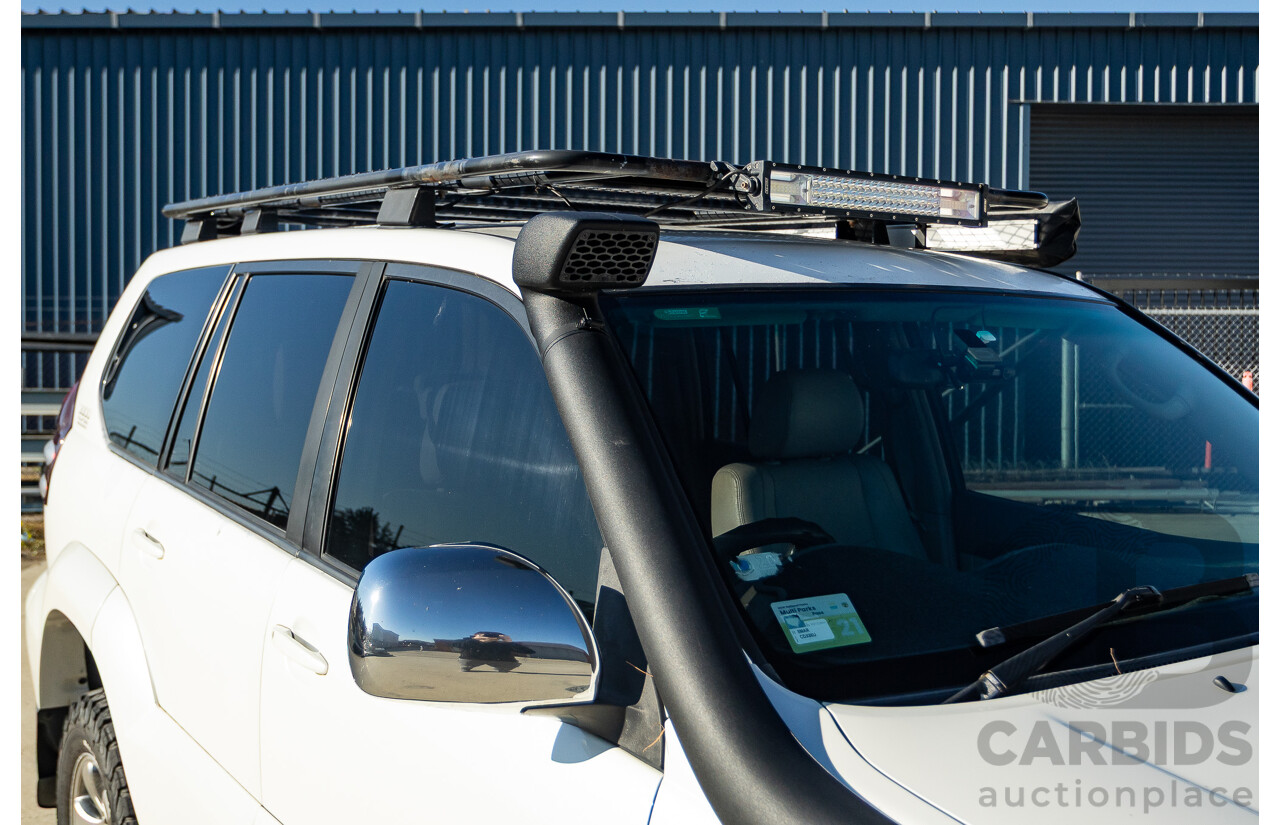 9/2007 Toyota Landcruiser Prado VX (4x4) KDJ120R MY07 4d Wagon White Pearl Turbo Diesel 3.0L - 7 Seats