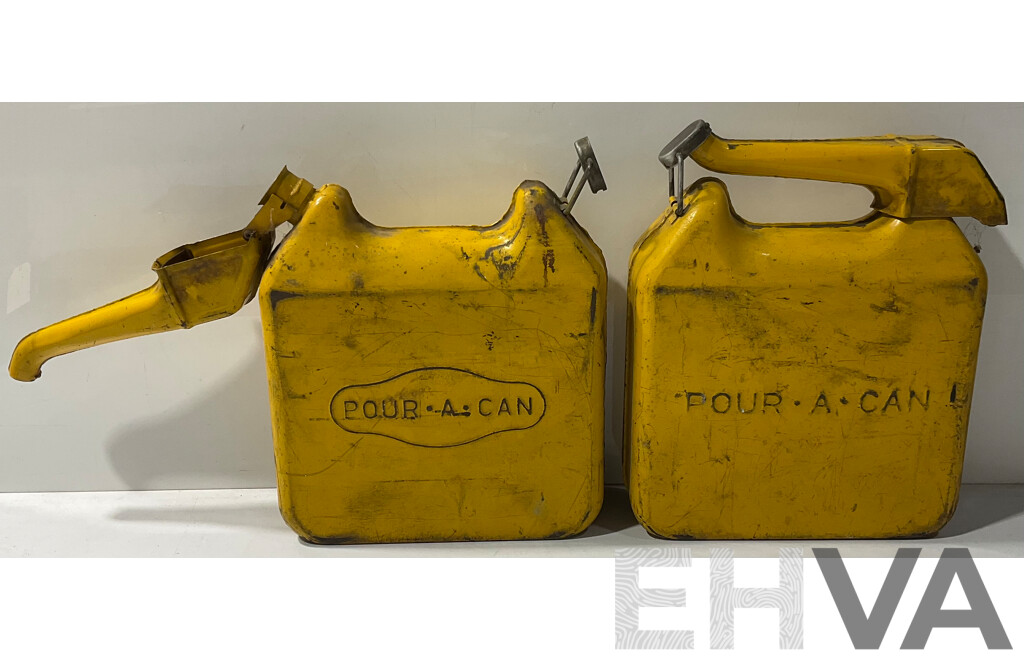 Vintage Pour-A-Can Four Gallon Petrol Metal Jerrycan