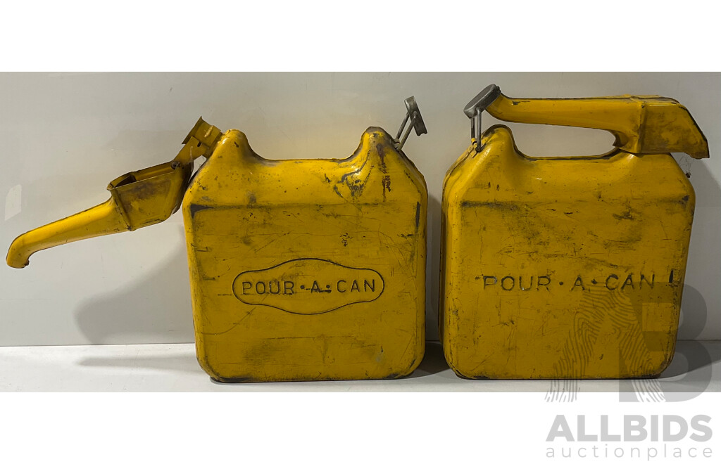 Vintage Pour-A-Can Four Gallon Petrol Metal Jerrycan