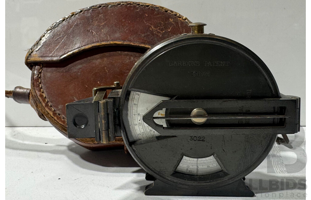 Vintage Compass Clinometer with Lether Cover