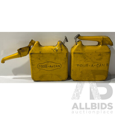 Vintage Pour-A-Can Four Gallon Petrol Metal Jerrycan