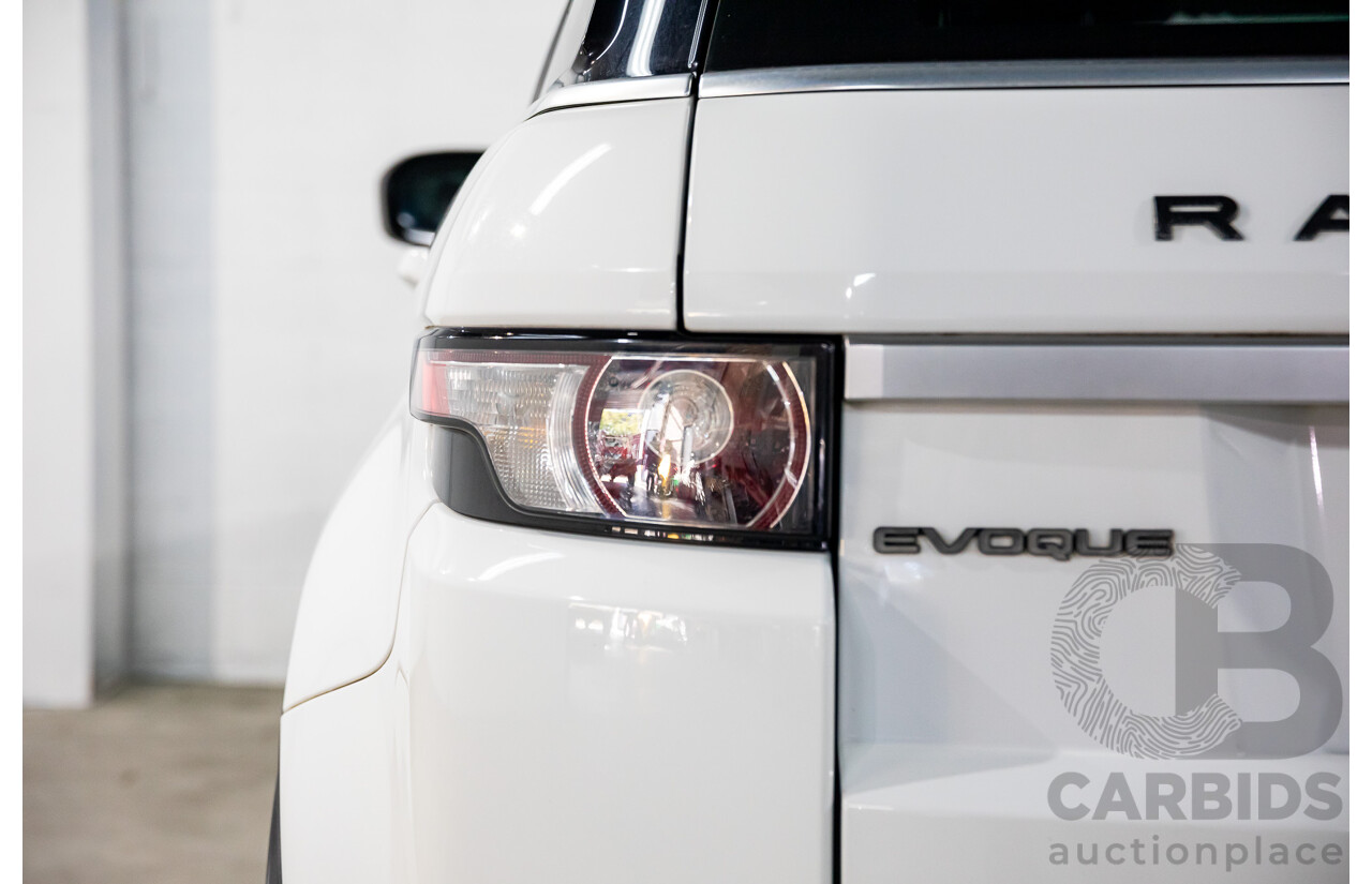 07/2013 Range Rover Evoque Si4 Prestige (AWD) MY13.5 LV 5d Wagon Fuji White/Santorini Black Turbo 2.0L