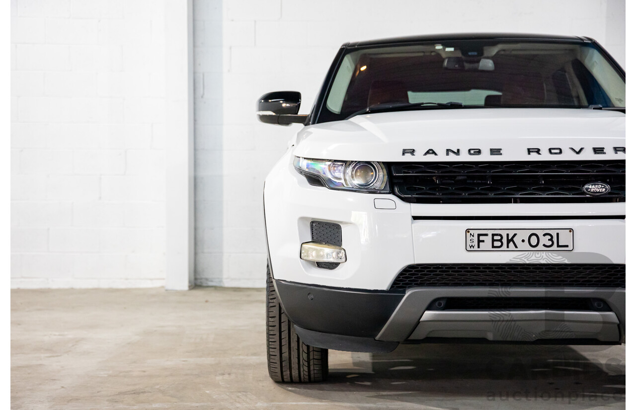 07/2013 Range Rover Evoque Si4 Prestige (AWD) MY13.5 LV 5d Wagon Fuji White/Santorini Black Turbo 2.0L