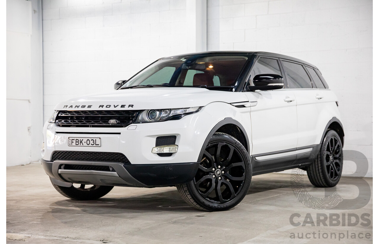 07/2013 Range Rover Evoque Si4 Prestige (AWD) MY13.5 LV 5d Wagon Fuji White/Santorini Black Turbo 2.0L