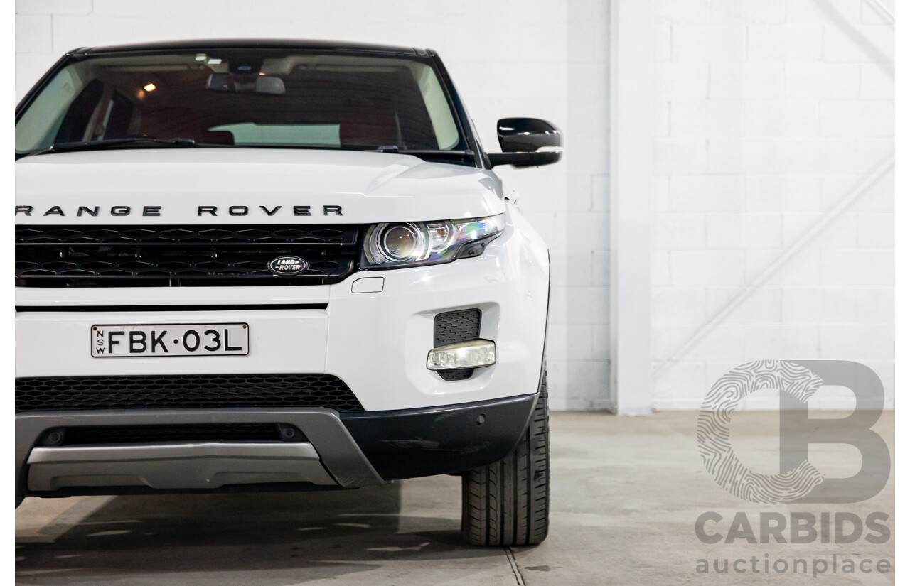 07/2013 Range Rover Evoque Si4 Prestige (AWD) MY13.5 LV 5d Wagon Fuji White/Santorini Black Turbo 2.0L