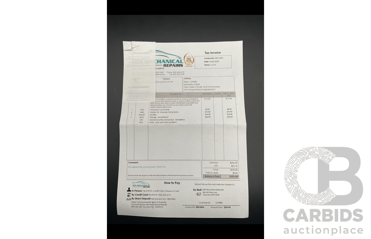 2/2012 Ford Mondeo Zetec TDCi MC 4d Wagon Frozen White Turbo Diesel 2.0L