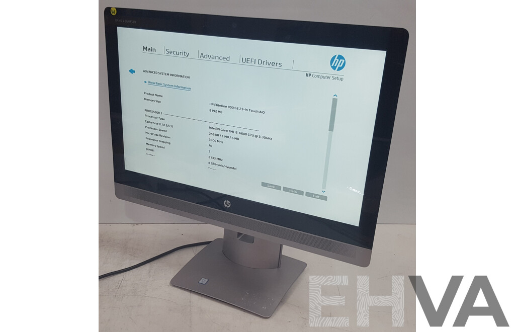 HP EliteOne 800 G2 Intel Core i5 (6600) 3.30GHz-3.90GHz 4-Core CPU 23-Inch Touchscreen All-in-One Computer