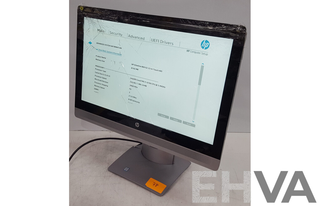 HP EliteOne 800 G2 Intel Core i7 (6700) 3.40GHz-4.00GHz 4-Core CPU 23-Inch Touchscreen All-in-One Computer