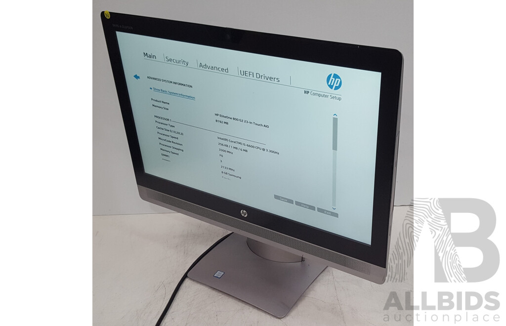 HP EliteOne 800 G2 Intel Core i5 (6600) 3.30GHz-3.90GHz 4-Core CPU 23-Inch Touchscreen All-in-One Computer