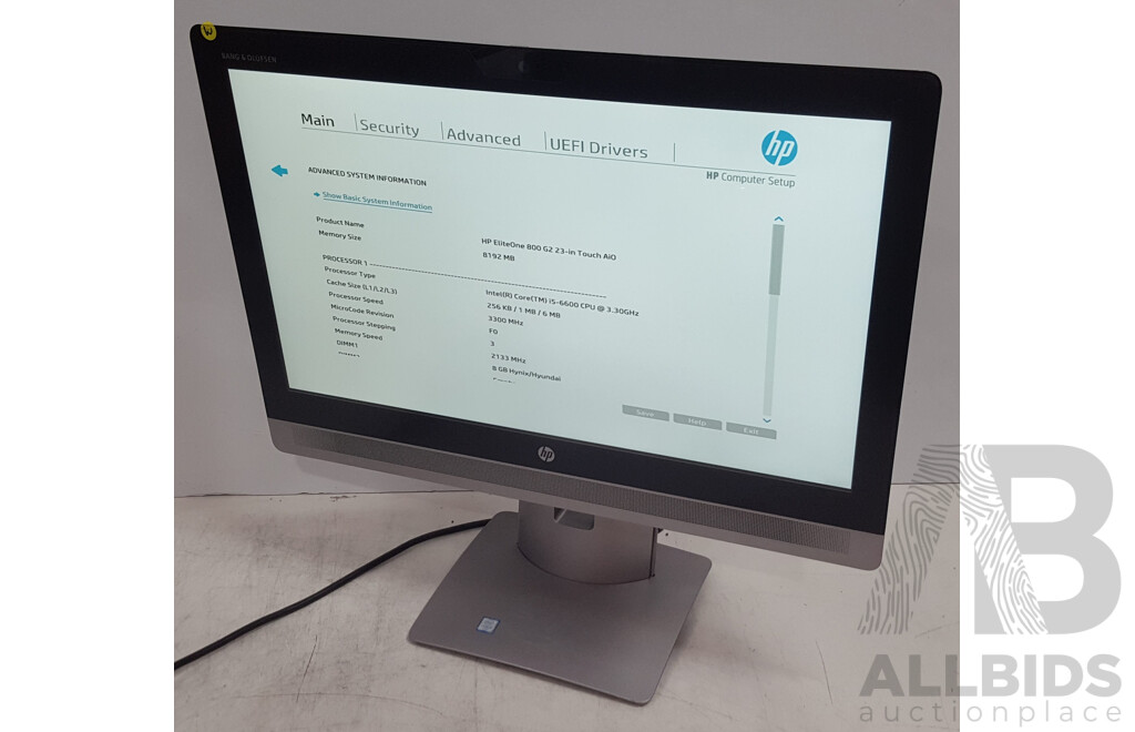 HP EliteOne 800 G2 Intel Core i5 (6600) 3.30GHz-3.90GHz 4-Core CPU 23-Inch Touchscreen All-in-One Computer