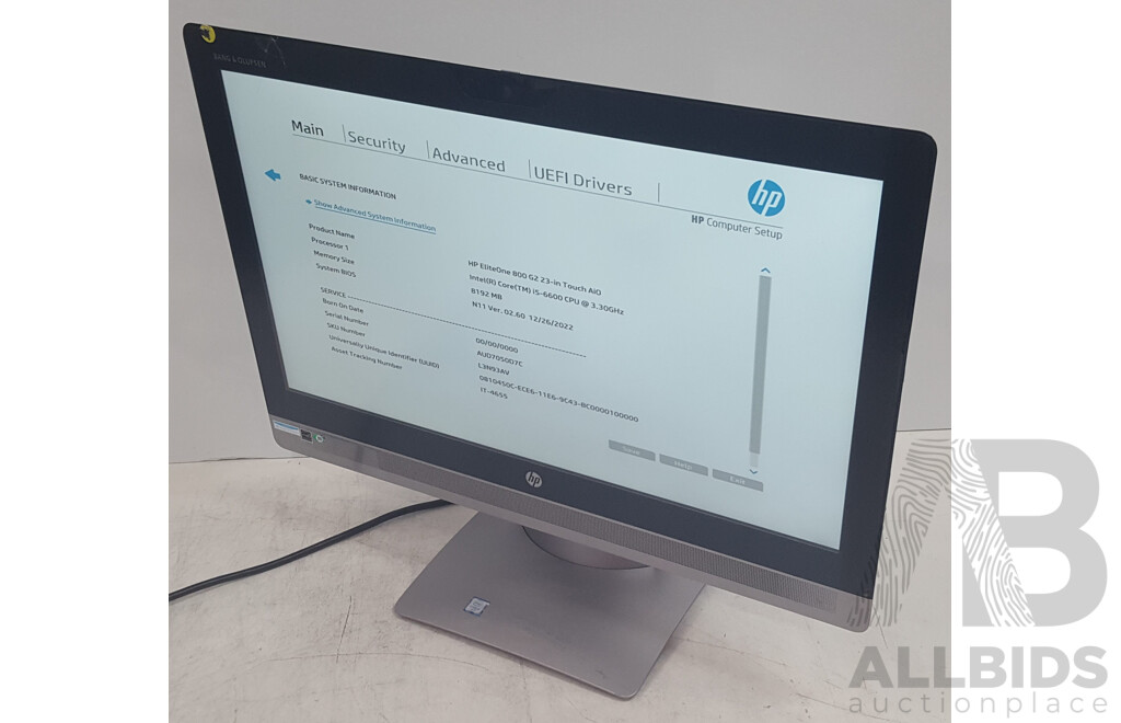 HP EliteOne 800 G2 Intel Core i5 (6600) 3.30GHz-3.90GHz 4-Core CPU 23-Inch Touchscreen All-in-One Computer