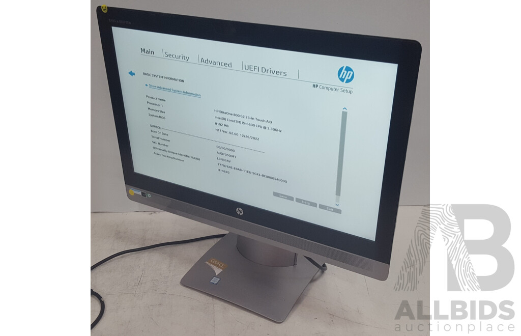 HP EliteOne 800 G2 Intel Core i5 (6600) 3.30GHz-3.90GHz 4-Core CPU 23-Inch Touchscreen All-in-One Computer