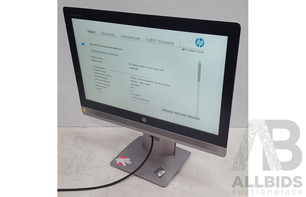 HP EliteOne 800 G2 Intel Core i5 (6600) 3.30GHz-3.90GHz 4-Core CPU 23-Inch Touchscreen All-in-One Computer