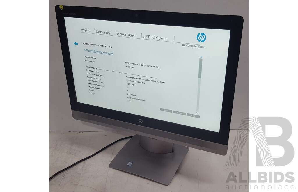 HP EliteOne 800 G2 Intel Core i5 (6600) 3.30GHz-3.90GHz 4-Core CPU 23-Inch Touchscreen All-in-One Computer
