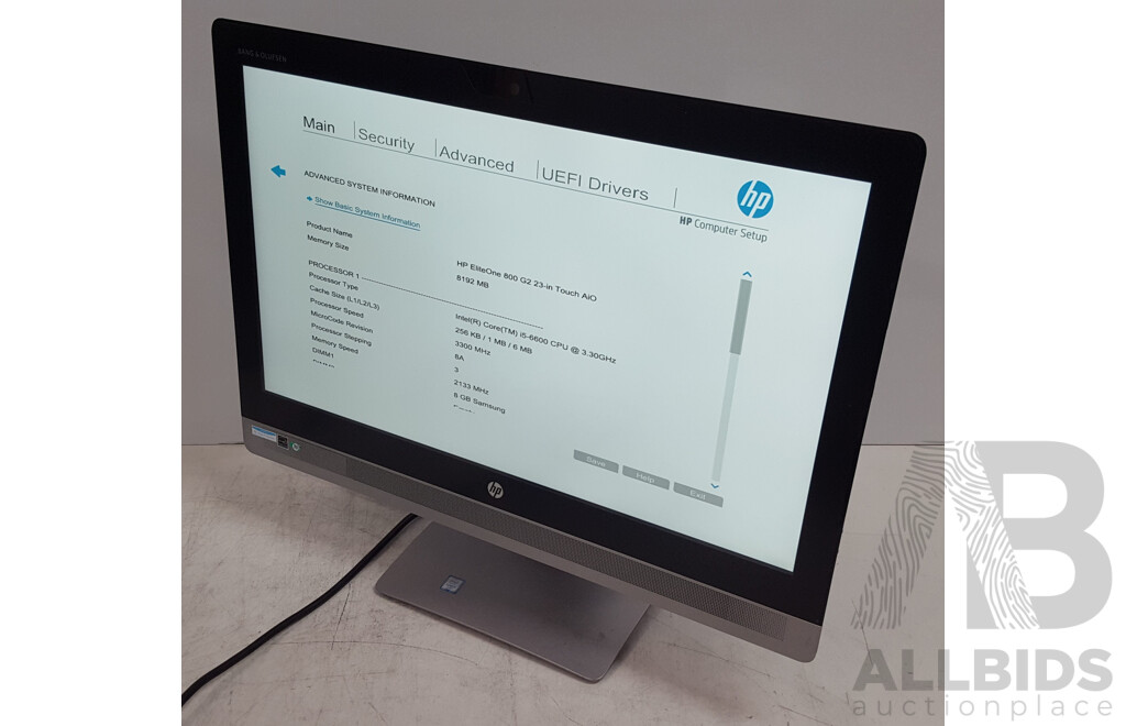 HP EliteOne 800 G2 Intel Core i5 (6600) 3.30GHz-3.90GHz 4-Core CPU 23-Inch Touchscreen All-in-One Computer