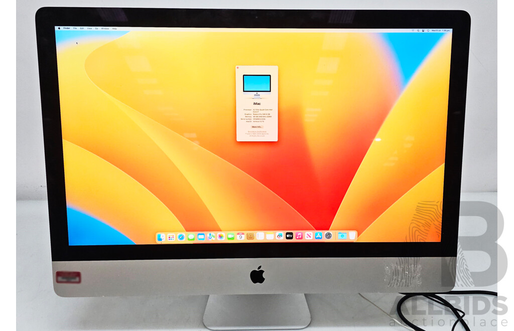 Apple (A1419) Intel Core I7 (7700K) 4.20GHz-4.50GHz 4-Core CPU 27-Inch Retina 5K IMac (Mid-2017)